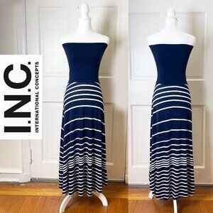 INC International Concepts | Blue & White Summer Maxi Dress | Size S | EUC